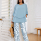 🔥Women’s Printed Pants and Crew Neck Top Set