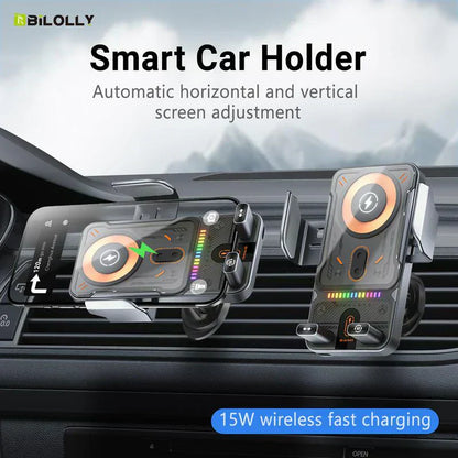 🔥HOT SALE 53% OFF🎁⚡Over 50K Sold! 📱Smart 2-in-1 Car Rotating Mobile Phone Holder & Wireless Charger⚡