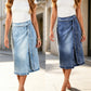 ✨🛍️Fresh Drop - Vintage Denim Wrap Skirt – Adjustable Side-Tie Closure & Versatile Midi Length for Day-to-Night