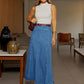 ⏳Time-Limited Special⏰Women's High‑Waist A‑Line Denim Maxi Skirt – Flattering 👗