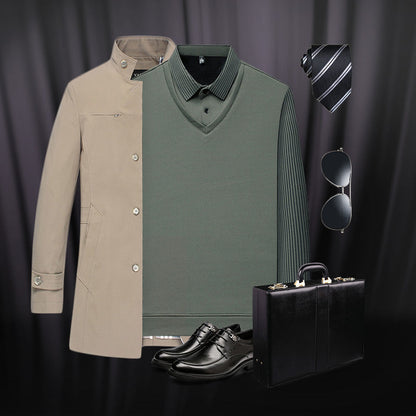🎁 Hot Sale 49% OFF 🔥Striped Lapel Fake Two-Piece Shirt