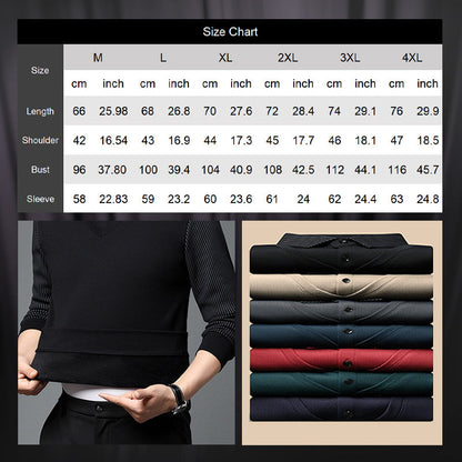 🎁 Hot Sale 49% OFF 🔥Striped Lapel Fake Two-Piece Shirt