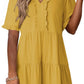 🔥🔥2026 Summer Hot Sale 49% OFF🌈Women's V Neck Ruffle Casual A-Line Flowy Swing Shift Dress