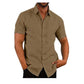 👔2023 Pop-up Shirt Men's Shirt With Solid Color Lapel And Short Sleeves– Lightweight & Breathable 🔥