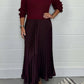 FREE SHIPPING--Women’s Stylish and Elegant Round-neck Pleated Dress