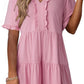 🔥🔥2026 Summer Hot Sale 49% OFF🌈Women's V Neck Ruffle Casual A-Line Flowy Swing Shift Dress