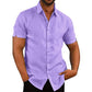 👔2023 Pop-up Shirt Men's Shirt With Solid Color Lapel And Short Sleeves– Lightweight & Breathable 🔥