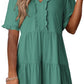 🔥🔥2026 Summer Hot Sale 49% OFF🌈Women's V Neck Ruffle Casual A-Line Flowy Swing Shift Dress