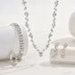 4Pcs Sparkly Necklace Earrings Bracelet Ring