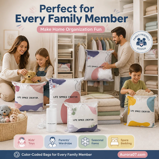 🥳2026 HOT SALE🥳💞50K+ SOLD!🧳💨 50% OFF! No‑Pump Vacuum Storage Bags – Press & seal, no pump needed. Saves 80% space, keeps clothes dry & dust‑free. Perfect for bulky bedding & off‑season gear. 🛏️🗄️