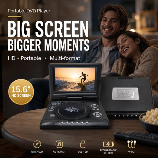 📺 7.8-inch HD Portable DVD/EVD Player — Large screen, rechargeable, compatible with DVD/CD/USB/SD — Ideal for home and travel 🔥 50% Off