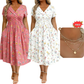 ⏳LAST DAY SALE 🌿Women's V-Neck Floral Print Dress With Twist Waist – Elegant, Flattering & Effortlessly Chic ✨