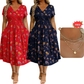 ⏳LAST DAY SALE 🌿Women's V-Neck Floral Print Dress With Twist Waist – Elegant, Flattering & Effortlessly Chic ✨