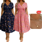 ⏳LAST DAY SALE 🌿Women's V-Neck Floral Print Dress With Twist Waist – Elegant, Flattering & Effortlessly Chic ✨