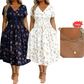 ⏳LAST DAY SALE 🌿Women's V-Neck Floral Print Dress With Twist Waist – Elegant, Flattering & Effortlessly Chic ✨