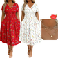 ⏳LAST DAY SALE 🌿Women's V-Neck Floral Print Dress With Twist Waist – Elegant, Flattering & Effortlessly Chic ✨