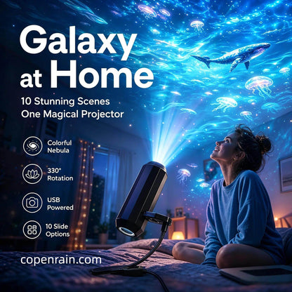 🌙🌌 Plug-and-Play HD Galaxy & Ocean Projector Night Light🥳55,000+ Happy Users