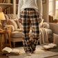 Vintage Plaid Elastic Straight Loose Thick Warm Casual Pants🚛Free Shiping