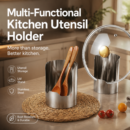 ⏳Time-Limited Special⏰Multi‑Functional Kitchen Utensil Holder, Stainless Steel Organizer – Space-Saving Countertop Organiser For A Tidy Kitchen