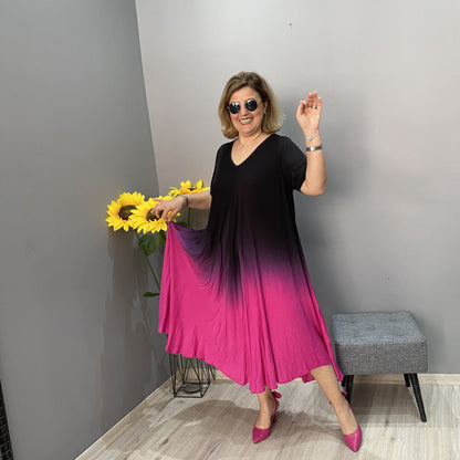 🔥🌷Big Promotion 50% OFF👗Italy Casual Gradient Tie-dye Long Dress