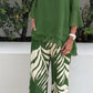 📢📢50% OFF !! ⏰Wemon's Elegant Flowy Top & Printed Pants Set