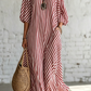 ☀️Women's One-Shoulder Striped Maxi Dress – Flowy Puff Sleeve Style With Effortless Summer Elegance 🌿