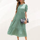 Women's Fashionable Print Ruffle Sleeve Dress