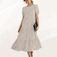 Women's Fashionable Print Ruffle Sleeve Dress
