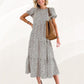 Women's Fashionable Print Ruffle Sleeve Dress