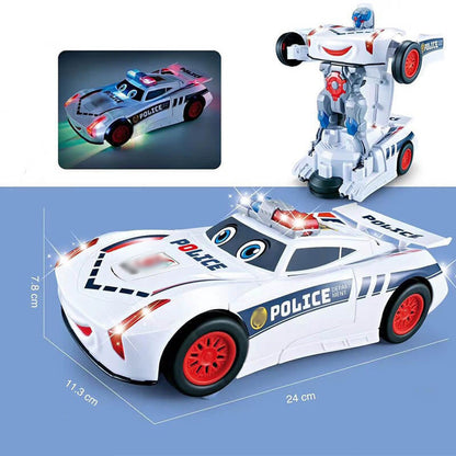 📢📢 55 %  OFF !! ⏰Electric Universal Deformation Police Toy Car🎁Best Gift For Kid🥳