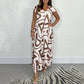 👗52% OFF NOW ! ✨Women's Ruffled Wide‑Leg Jumpsuit – Geometric Print V‑Neck One‑Piece Outfit