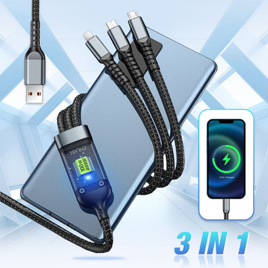 🔥🔥Buy 3 get 2 free 🔥 Transparent Luminous 3-in-1 Super Fast Charging Cable