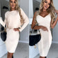 🌷💝Last Day Sale 50%OFF - 👗Knit Pullover Sweater and Cami Dress Set