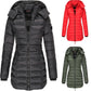 Winter women's mid-length padded jacket warm solid color hooded jacket【FREE SHIPPING】