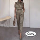 Fashion High Collar Sleeveless Waist Cinching Jumpsuit