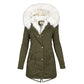📦New special price💖Women's Warm Mid-Length Coat with Faux Fur Hood