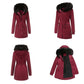 Women's Mid-Length Hooded Coat with Faux Fur Collar