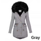 Women's Mid-Length Hooded Coat with Faux Fur Collar