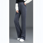 Versatile Simple Stretch Trousers With Wide Iegs For Women.