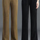 Versatile Simple Stretch Trousers With Wide Iegs For Women.