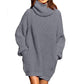 Women’s Solid Color Turtleneck Sweater Dress