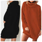 Women’s Solid Color Turtleneck Sweater Dress
