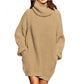 Women’s Solid Color Turtleneck Sweater Dress