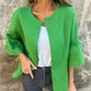 Women's Round Neck Flare Sleeve Short Jacket