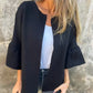 Women's Round Neck Flare Sleeve Short Jacket