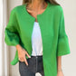 Women's Round Neck Flare Sleeve Short Jacket