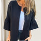 Women's Round Neck Flare Sleeve Short Jacket