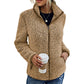 Women's Fuzzy Jacket with Turtleneck and Full Zip