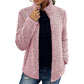 Women's Fuzzy Jacket with Turtleneck and Full Zip