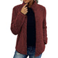 Women's Fuzzy Jacket with Turtleneck and Full Zip